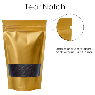 70g Window Gold Matt Stand Up Pouch/Bag with Zip Lock [SP2]