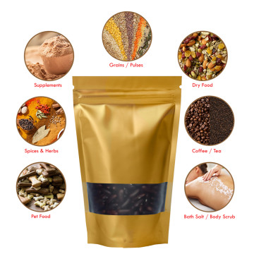 70g Window Gold Matt Stand Up Pouch/Bag with Zip Lock [SP2]
