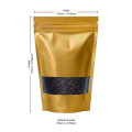 70g Window Gold Matt Stand Up Pouch/Bag with Zip Lock [SP2] (100 per pack)