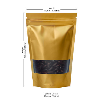 70g Window Gold Matt Stand Up Pouch/Bag with Zip Lock [SP2]