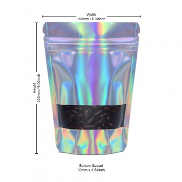 [Sample] 250g Window Holographic Stand Up Pouch/Bag with Zip Lock [SP4]