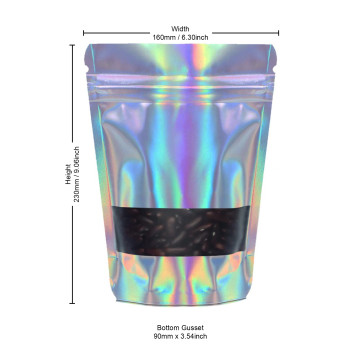 [Sample] 250g Window Holographic Stand Up Pouch/Bag with Zip Lock [SP4]