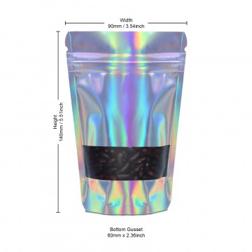 [Sample] 50g Window Holographic Stand Up Pouch/Bag with Zip Lock [WP1]