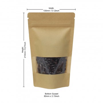 [Sample] 150g Window Kraft Paper Stand Up Pouch/Bag with Zip Lock [SP3]