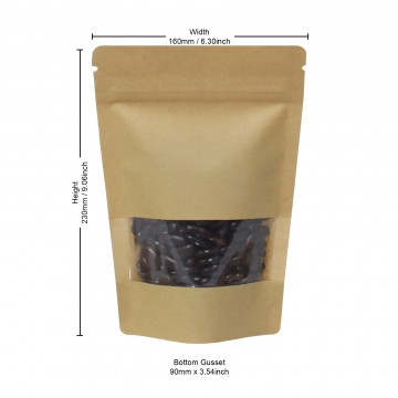 [Sample] 250g Window Kraft Paper Stand Up Pouch/Bag with Zip Lock [SP4]
