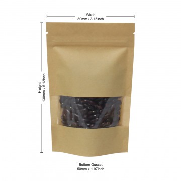40g Window Kraft Paper Stand Up Pouch/Bag with Zip Lock [SP1]