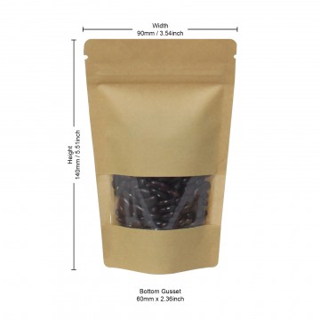 50g Window Kraft Paper Stand Up Pouch/Bag with Zip Lock [GP1]
