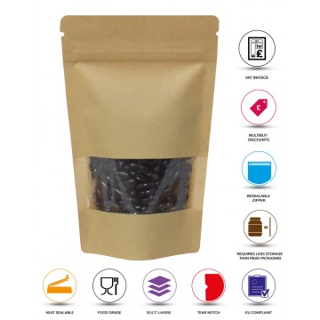 500g Window Kraft Paper Stand Up Pouch/Bag with Zip Lock [SP5]
