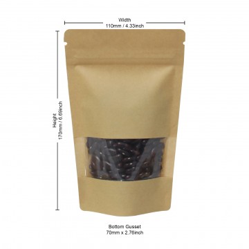 [Sample] 70g Window Kraft Paper Stand Up Pouch/Bag with Zip Lock [SP2]