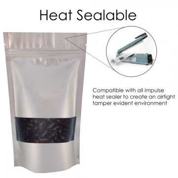 [Sample] 250g Window Silver Matt Stand Up Pouch/Bag with Zip Lock [SP4]