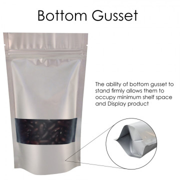 [Sample] 250g Window Silver Matt Stand Up Pouch/Bag with Zip Lock [SP4]