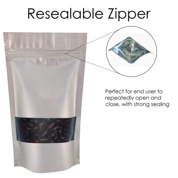 [Sample] 250g Window Silver Matt Stand Up Pouch/Bag with Zip Lock [SP4]