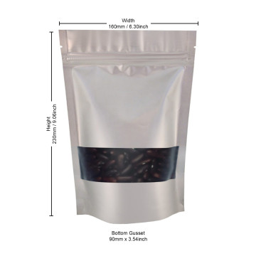 [Sample] 250g Window Silver Matt Stand Up Pouch/Bag with Zip Lock [SP4]