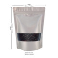 [Sample] 500g Window Silver Matt Stand Up Pouch/Bag with Zip Lock [SP5]