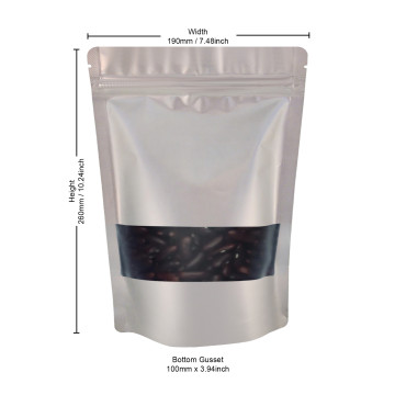 500g Window Silver Matt Stand Up Pouch/Bag with Zip Lock [SP5] (100 per pack)