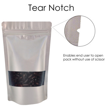[Sample] 500g Window Silver Matt Stand Up Pouch/Bag with Zip Lock [SP5]