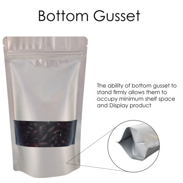 [Sample] 500g Window Silver Matt Stand Up Pouch/Bag with Zip Lock [SP5]