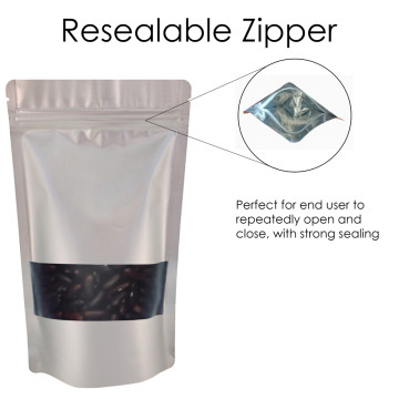 [Sample] 500g Window Silver Matt Stand Up Pouch/Bag with Zip Lock [SP5]