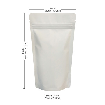 100g White Matt Stand Up Pouch/Bag with Zip Lock [SP9] (100 per pack)