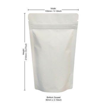 150g White Matt Stand Up Pouch/Bag with Zip Lock [SP3] (100 per pack)