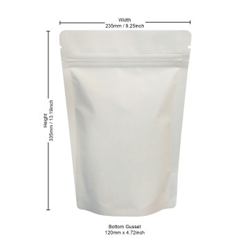 1kg White Matt Stand Up Pouch/Bag with Zip Lock [SP6] (100 per pack)