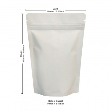 [Sample] 250g White Matt Stand Up Pouch/Bag with Zip Lock [SP4]