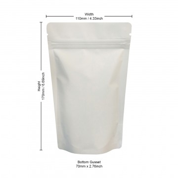 [Sample] 70g White Matt Stand Up Pouch/Bag with Zip Lock [SP2]