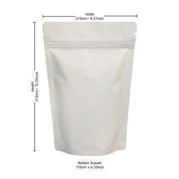 750g White Matt Stand Up Pouch/Bag with Zip Lock [SP11] (100 per pack)