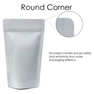 1kg White Paper Stand Up Pouch/Bag with Zip Lock [SP6]