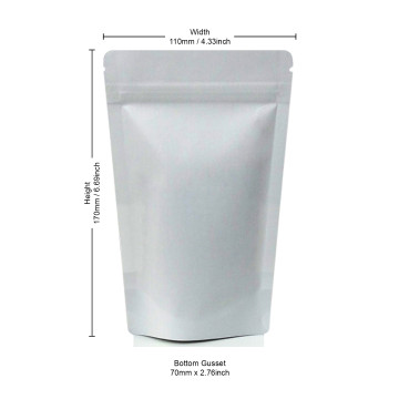 70g White Paper Stand Up Pouch/Bag with Zip Lock [SP2]