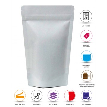 70g White Paper Stand Up Pouch/Bag with Zip Lock [SP2]