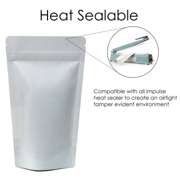 70g White Paper Stand Up Pouch/Bag with Zip Lock [SP2]