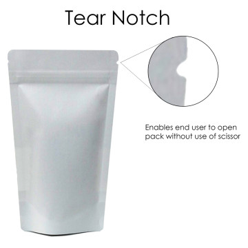 70g White Paper Stand Up Pouch/Bag with Zip Lock [SP2]