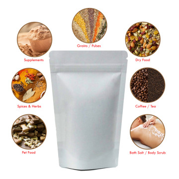 70g White Paper Stand Up Pouch/Bag with Zip Lock [SP2]