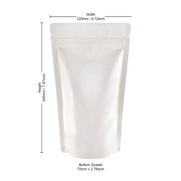 [Sample] 100g White Shiny Stand Up Pouch/Bag with Zip Lock [SP9]