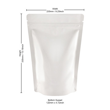 1kg White Shiny Stand Up Pouch/Bag with Zip Lock [SP6] (100 per pack)