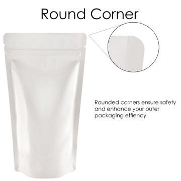 1kg White Shiny Stand Up Pouch/Bag with Zip Lock [SP6] (100 per pack)