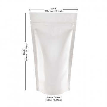 3kg White Shiny Stand Up Pouch/Bag with Zip Lock [SP7]