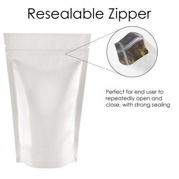 40g White Shiny Stand Up Pouch/Bag with Zip Lock [SP1]