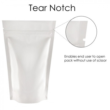 40g White Shiny Stand Up Pouch/Bag with Zip Lock [SP1]