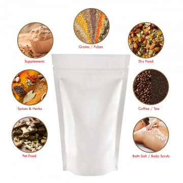 40g White Shiny Stand Up Pouch/Bag with Zip Lock [SP1]