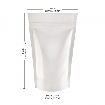 40g White Shiny Stand Up Pouch/Bag with Zip Lock [SP1]