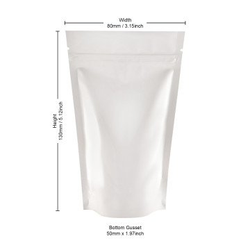 [Sample] 40g White Shiny Stand Up Pouch/Bag with Zip Lock [SP1]