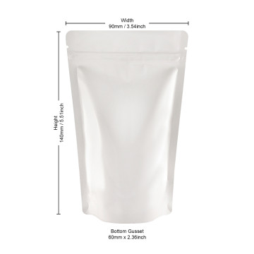 [Sample] 50g White Shiny Stand Up Pouch/Bag with Zip Lock [WP1]