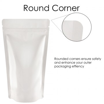 50g White Shiny Stand Up Pouch/Bag with Zip Lock [WP1]