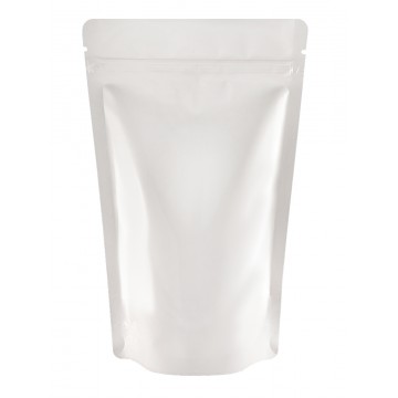 [Sample] 500g White Shiny Stand Up Pouch/Bag with Zip Lock [SP5]