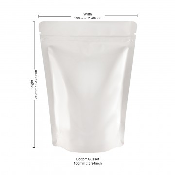 500g White Shiny Stand Up Pouch/Bag with Zip Lock [SP5] Special Offer