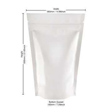 [Sample] 5kg White Shiny Stand Up Pouch/Bag with Zip Lock [SP8]