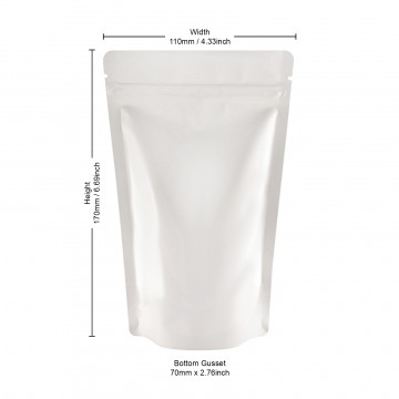 [Sample] 70g White Shiny Stand Up Pouch/Bag with Zip Lock [SP2]