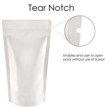 70g White Shiny Stand Up Pouch/Bag with Zip Lock [SP2] (100 per pack)